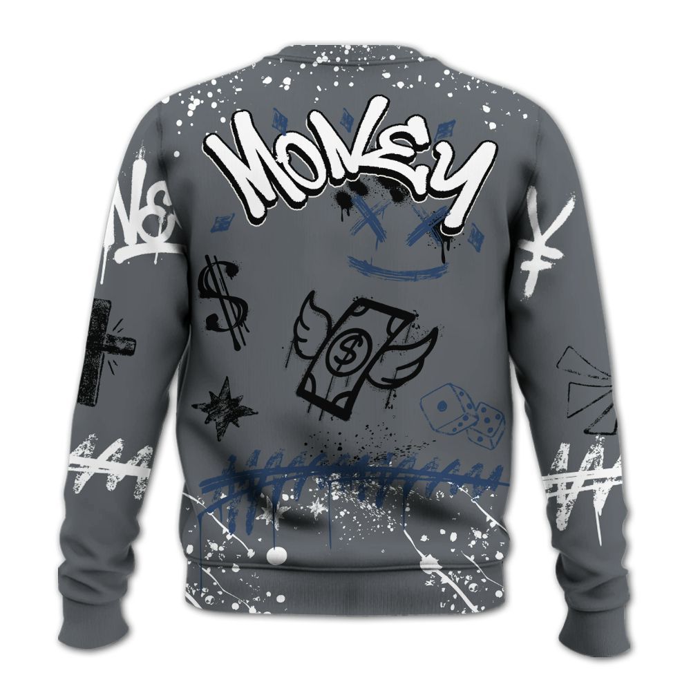 Sweatshirt To Match Flint Grey 9s - Everybody Paid In Full Crayon All Over Print