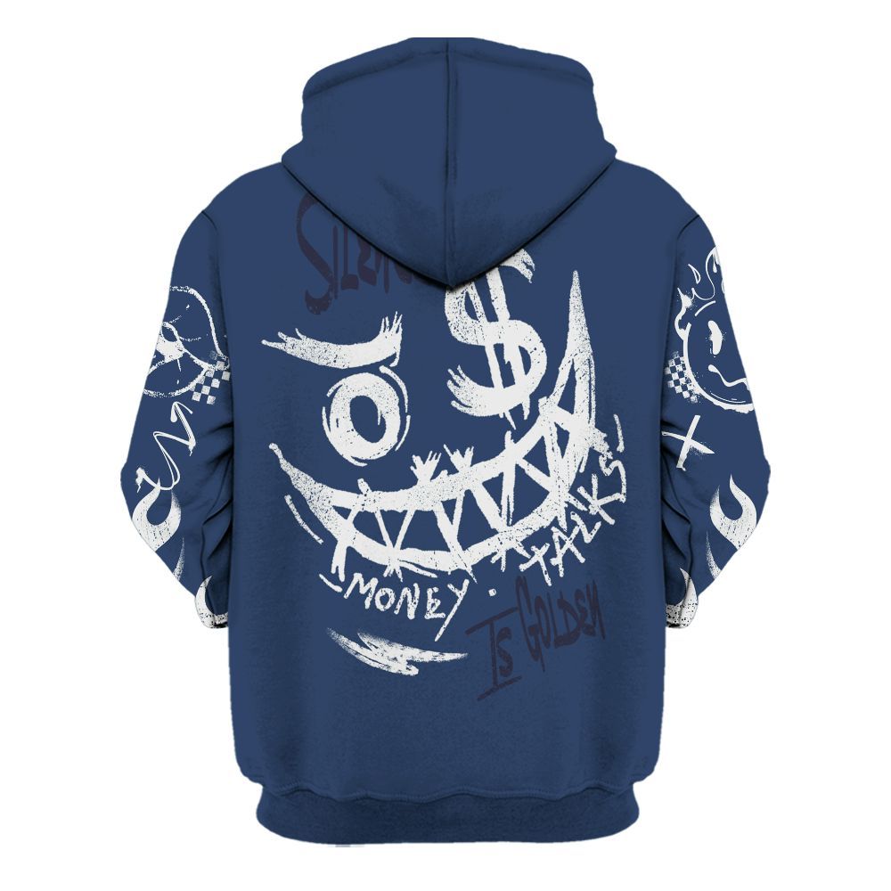Hoodie To Match Low 85 Metallic Blue 1s - Mouth Burning Street Style All Over Print