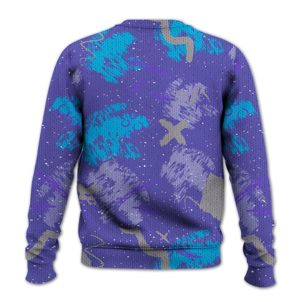 Sweater To Match Retro Aqua 8s - Hustle Grind Pray Graphic