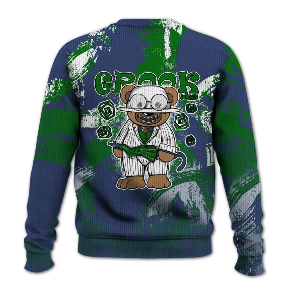 Knitted Sweater To Match Midnight Navy 13s - Swindler Bear Circle Slpash