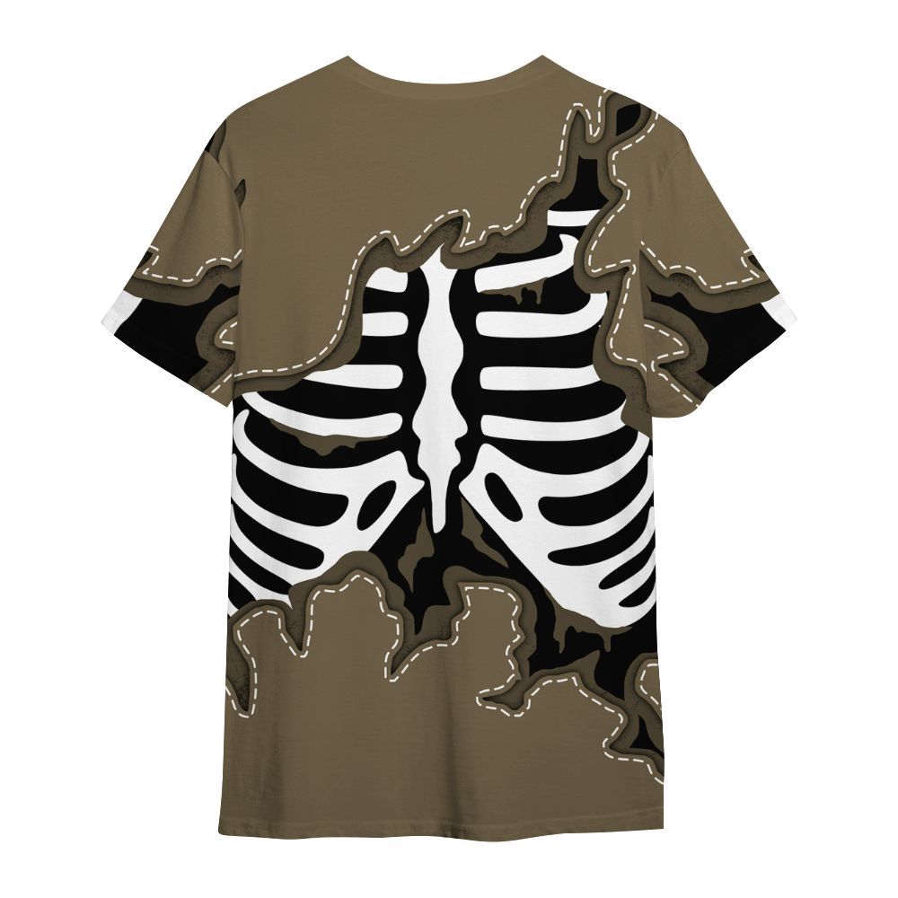 Shirt To Match Olive 9s - Skeleton Smiley Face All Over Print
