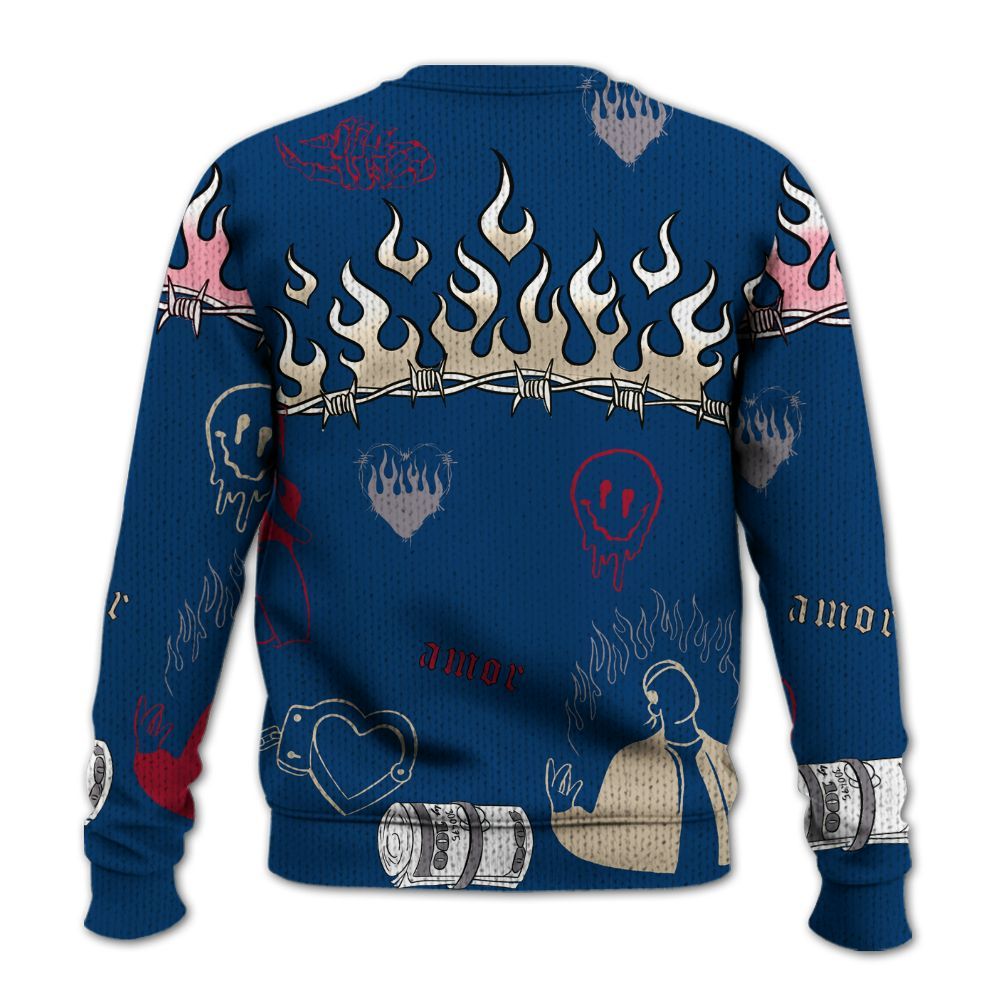 Knitted Sweater To Match Rare Air 4s - Snake Trust No One