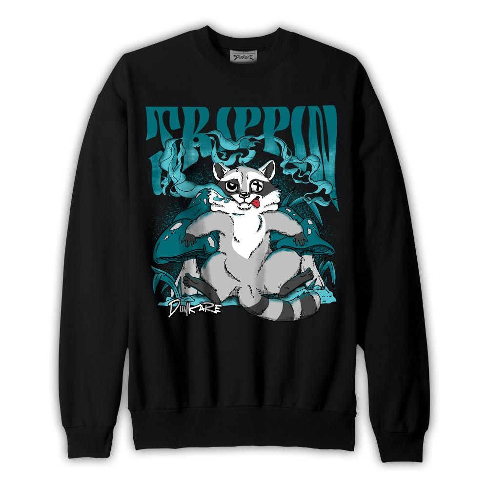 Sweatshirt To match Oxidized Green 4s Sweatshirt - Trippin Raccoon Graphic 1405 DNY