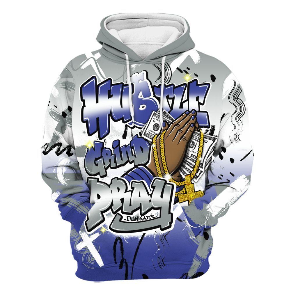 Hoodie To Match Shox TL Royal - Money Hustle Grind Pray All Over Print