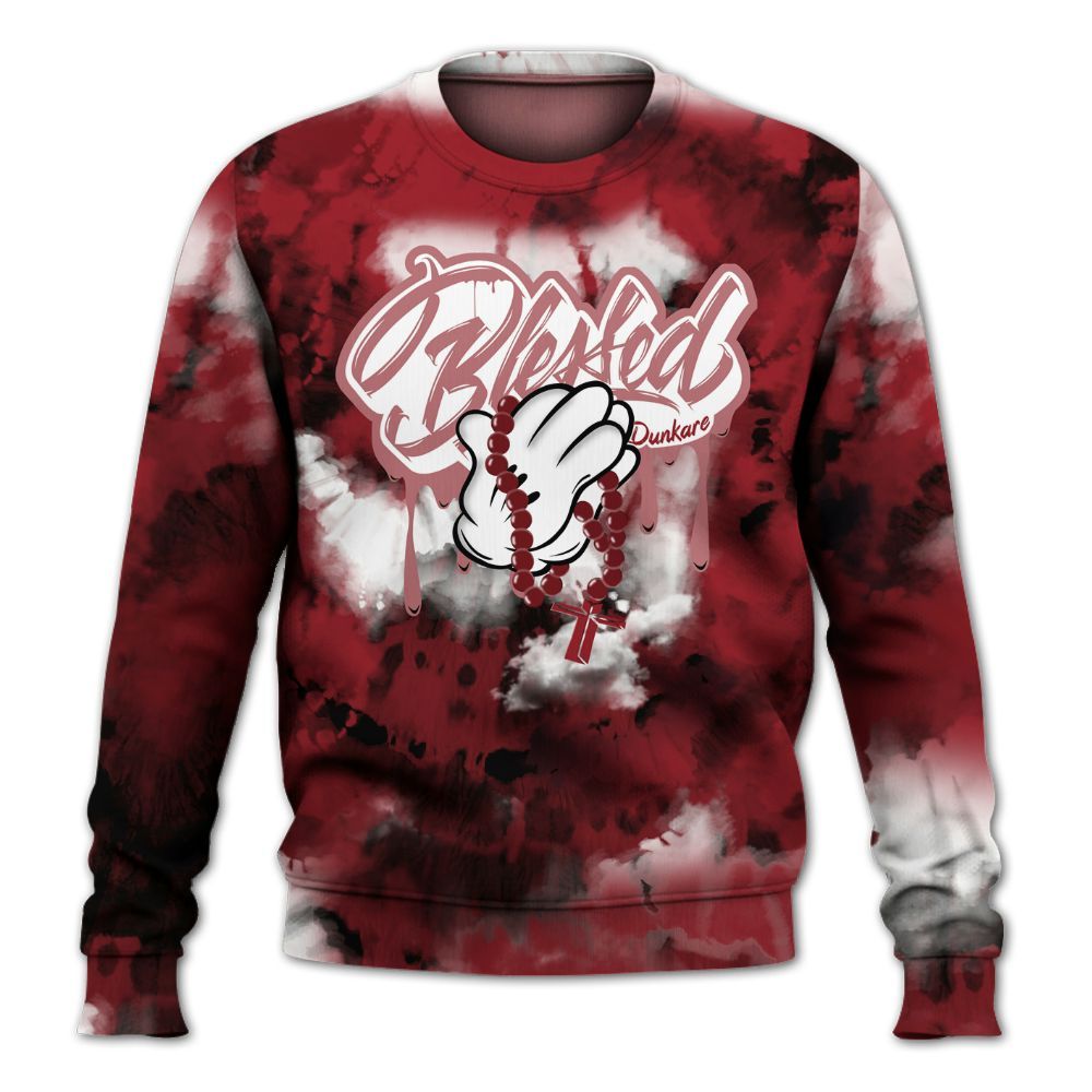 Sweatshirt To Match High Black Toe Reimagined 1s - God Blessed Tie Dye All Over Print