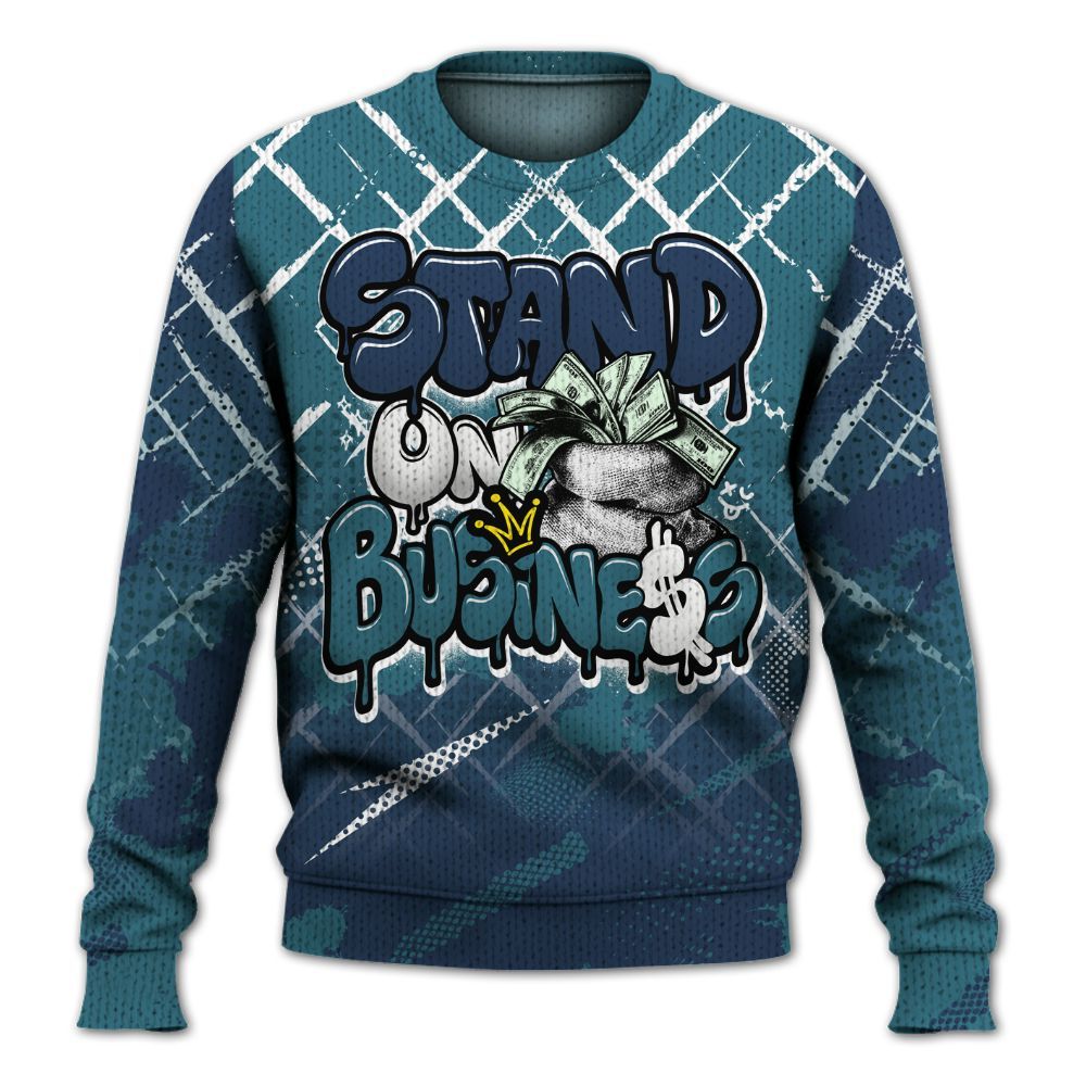 Knitted Sweater To Match Air Foamposite Kazuya Mishima - Halftone Stand Business Dripping