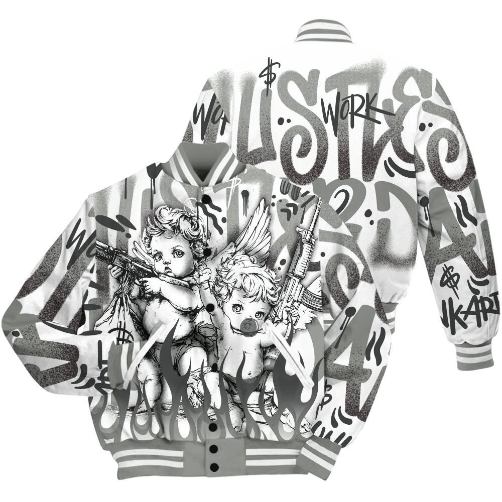 Varsity Jacket To Match Paris Olympics 4s Shirt, Angel Hustle Hard All Over Print