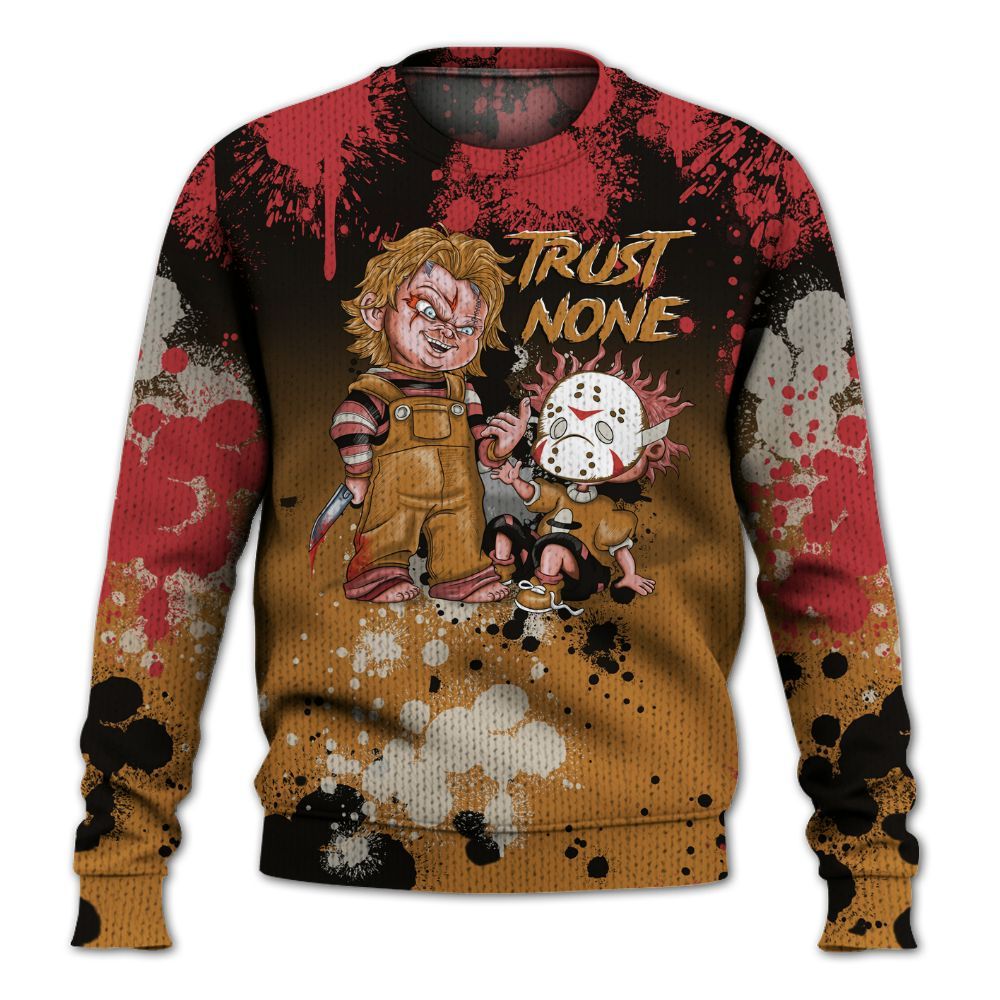 Knitted Sweater To Match Air Max Plus Sunset Swarovski - Trust No One Scary