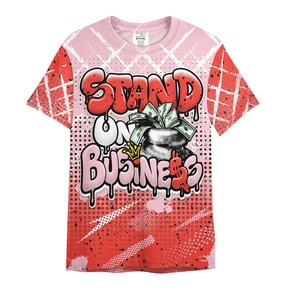 Shirt To Match Retro Awake Arctic Pink - Halftone Stand Business Dripping All Over Print