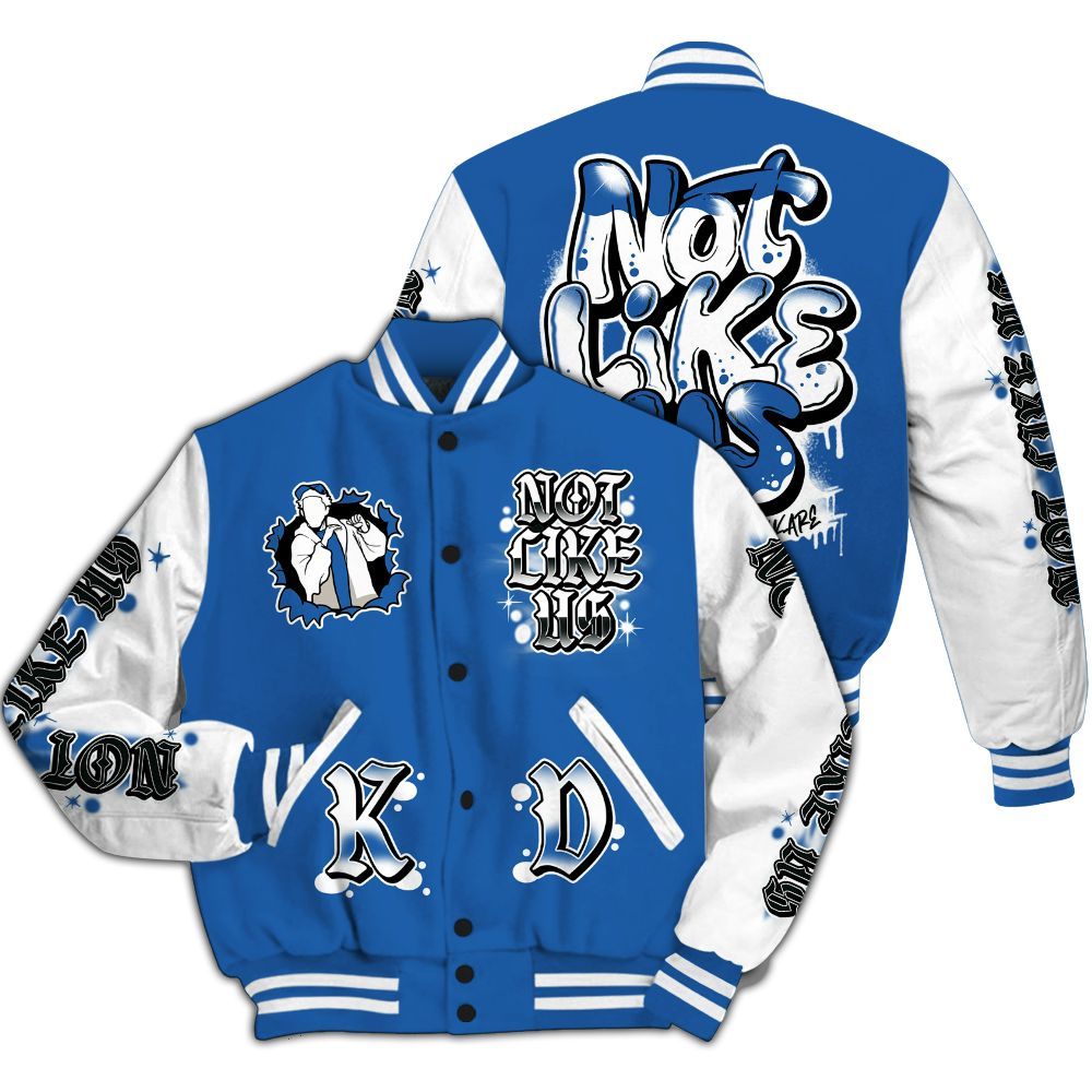 Varsity Jacket To Match Brave Blue 13s - None Like Us Graphic All Over Print