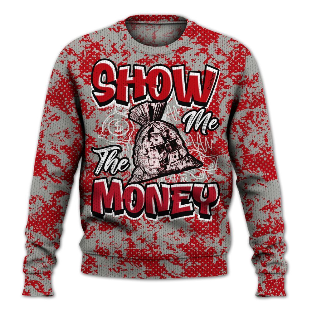 Knitted Sweater To Match Air Griffey Max Gray Reds 1s - Show Me The Money Retro