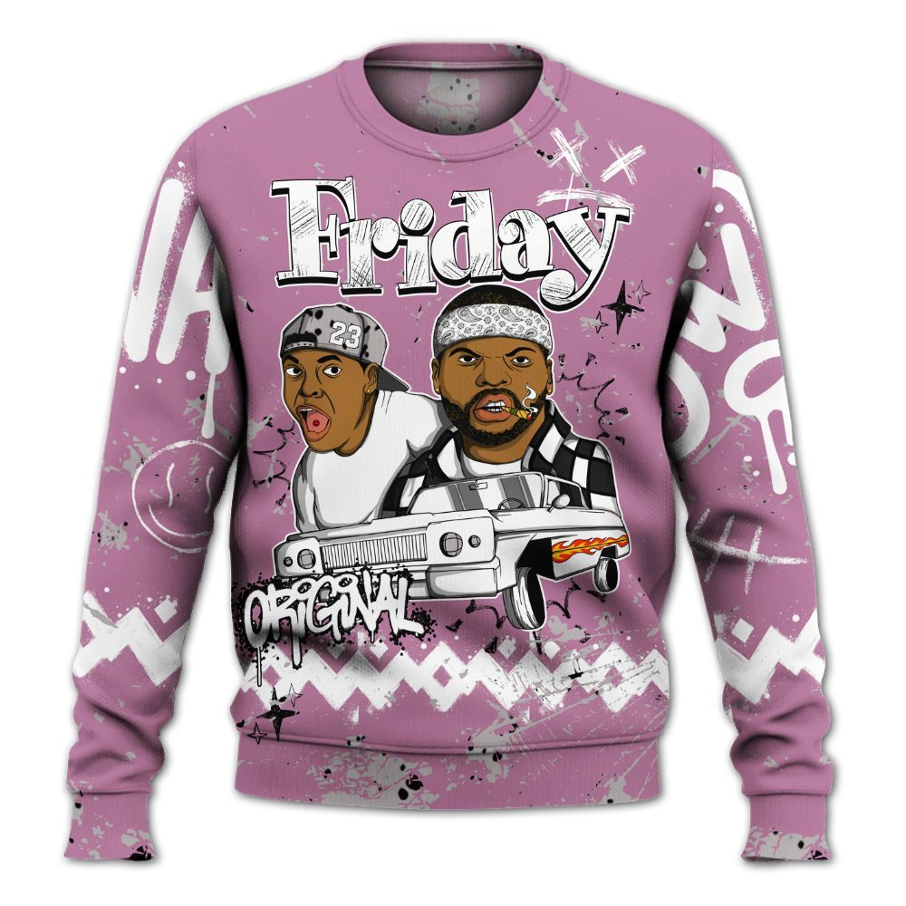 Sweatshirt To Match Neutral Grey Black White Orchid 4s - Friday Sneaker Crayon All Over Print