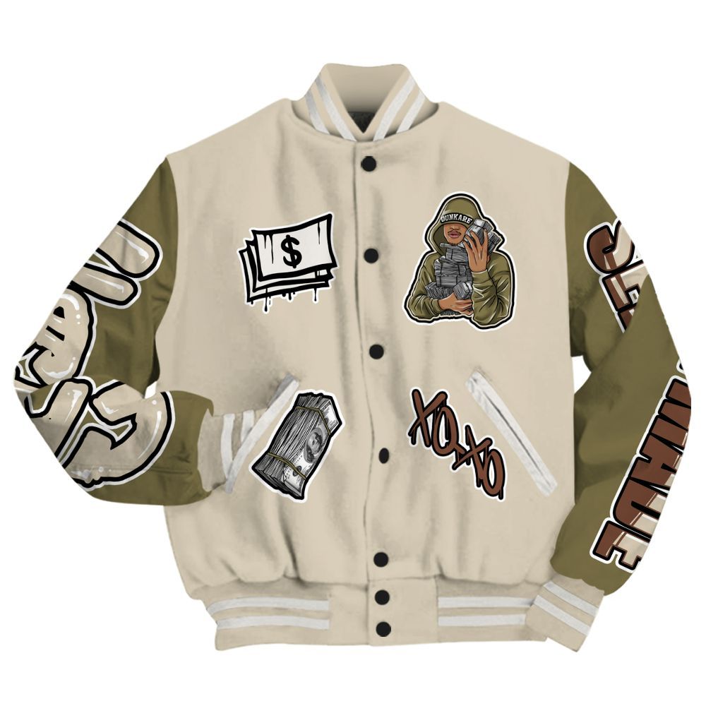 Varsity Jacket To Match Sail Neutral Olive 6s - Selfmade Unique All Over Print