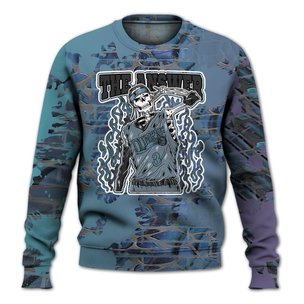 Sweatshirt To Match Air Foamposite Kazuya Mishima - Allen Answer Skeleton Brick All Over Print