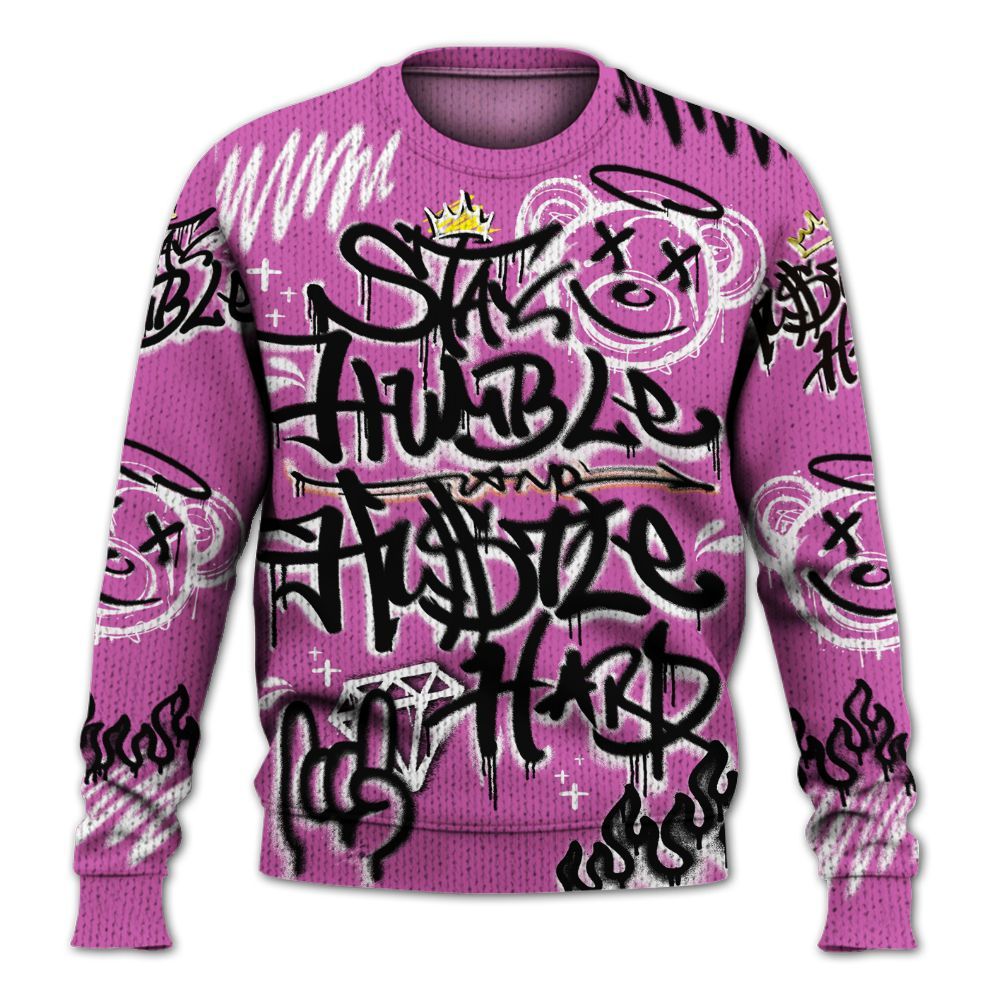 Knitted Sweater To Match Hyper Violet 4s - Humble Drip Streetwear Graffity