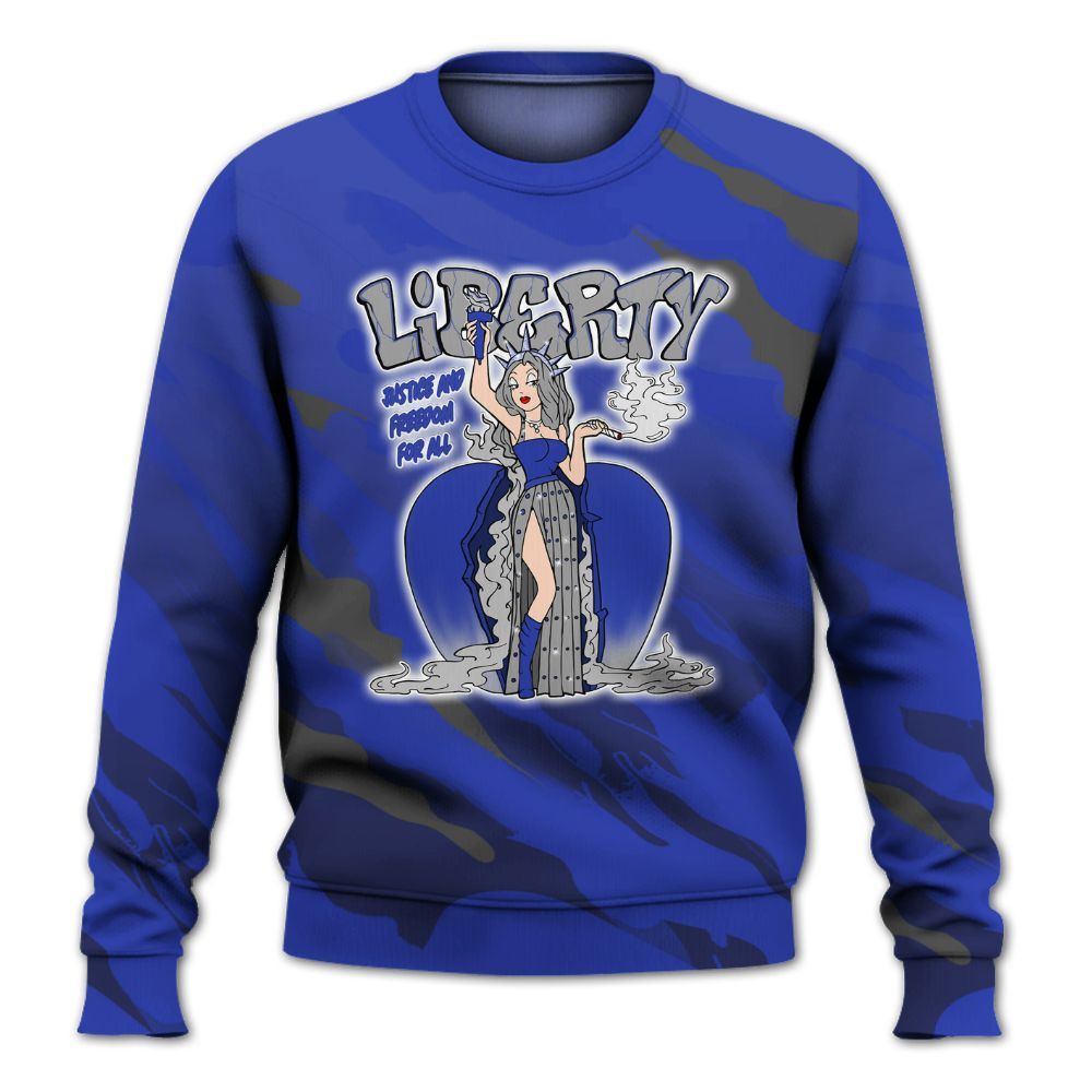 Sweatshirt To Match Air Max Plus Black Racer Blue - Midwest Cartoon Colored All Over Print