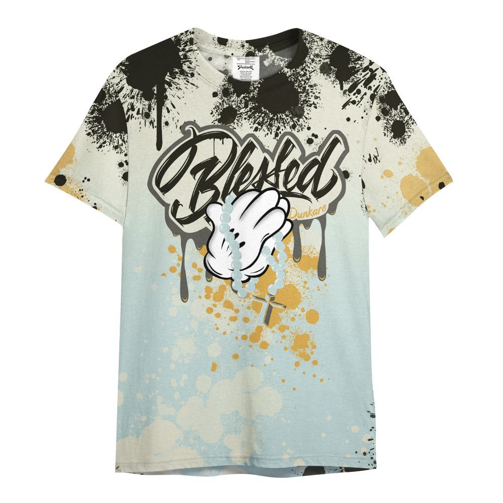 Shirt To Match Pure Platinum 4s - God Blessed Ink Drip All Over Print