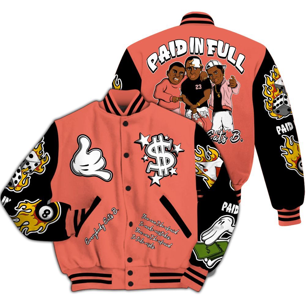 Varsity Jacket To Match Low OG PSG 1s - Everybody Paid In Full Graphic All Over Print