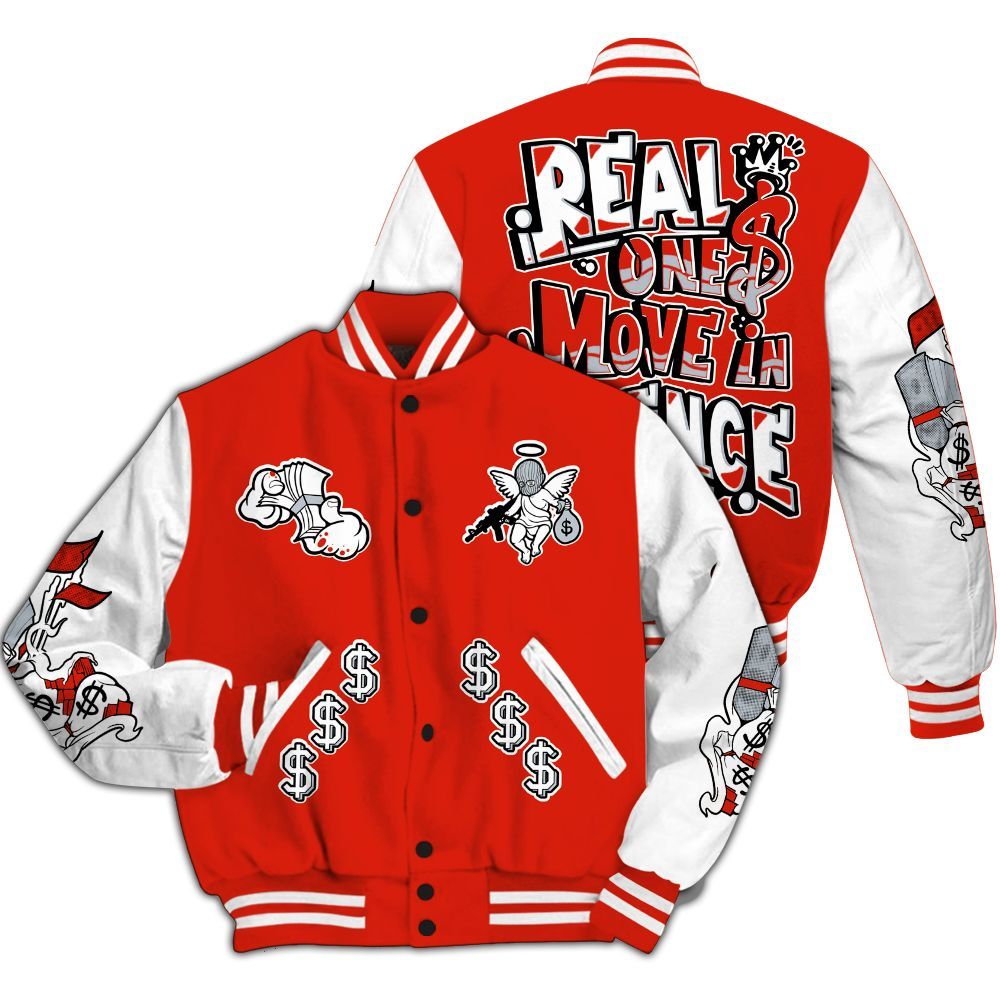 Varsity Jacket To Match Retro Cherry 11s - Ones Move In Silence Graphic All Over Print