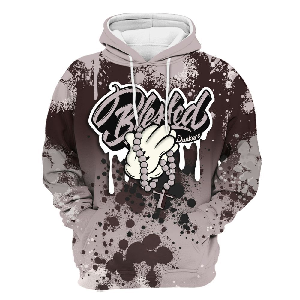 Hoodie To Match AMM Air Smokey Mauve 6s - God Blessed Ink Drip All Over Print