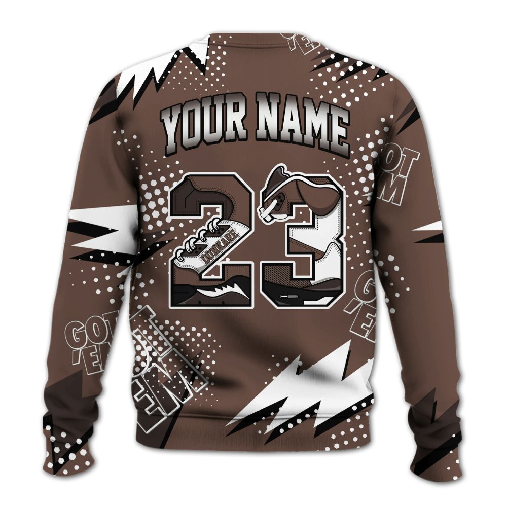Sweatshirt To Match Air Force 1 Low Escape - Custom Name Number 23 5s All Over Print