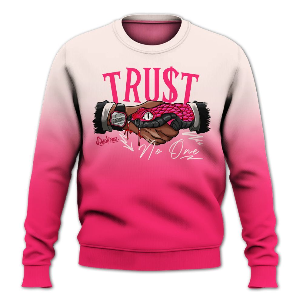 Sweatshirt To Match A'One Pink Aura - Snake Trust No One Drip All Over Print