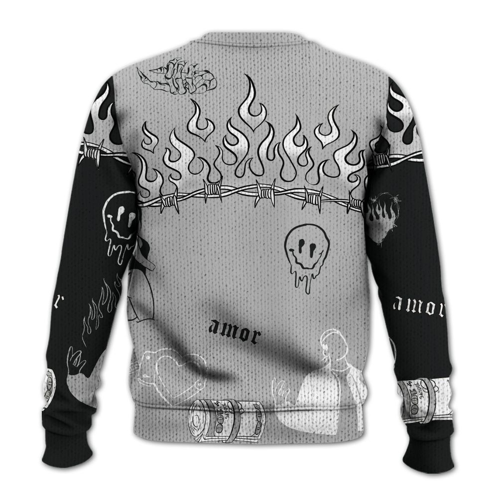 Knitted Sweater To Match Low 85 Metallic Black 1s - Snake Trust No One