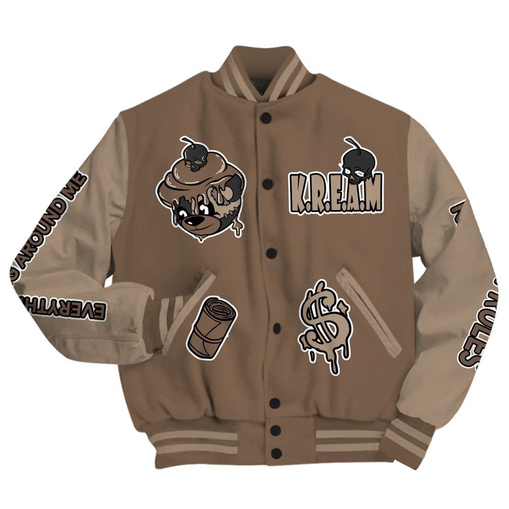 Varsity Jacket To Match Dark Mocha Jack - Loot Bear All Over Print