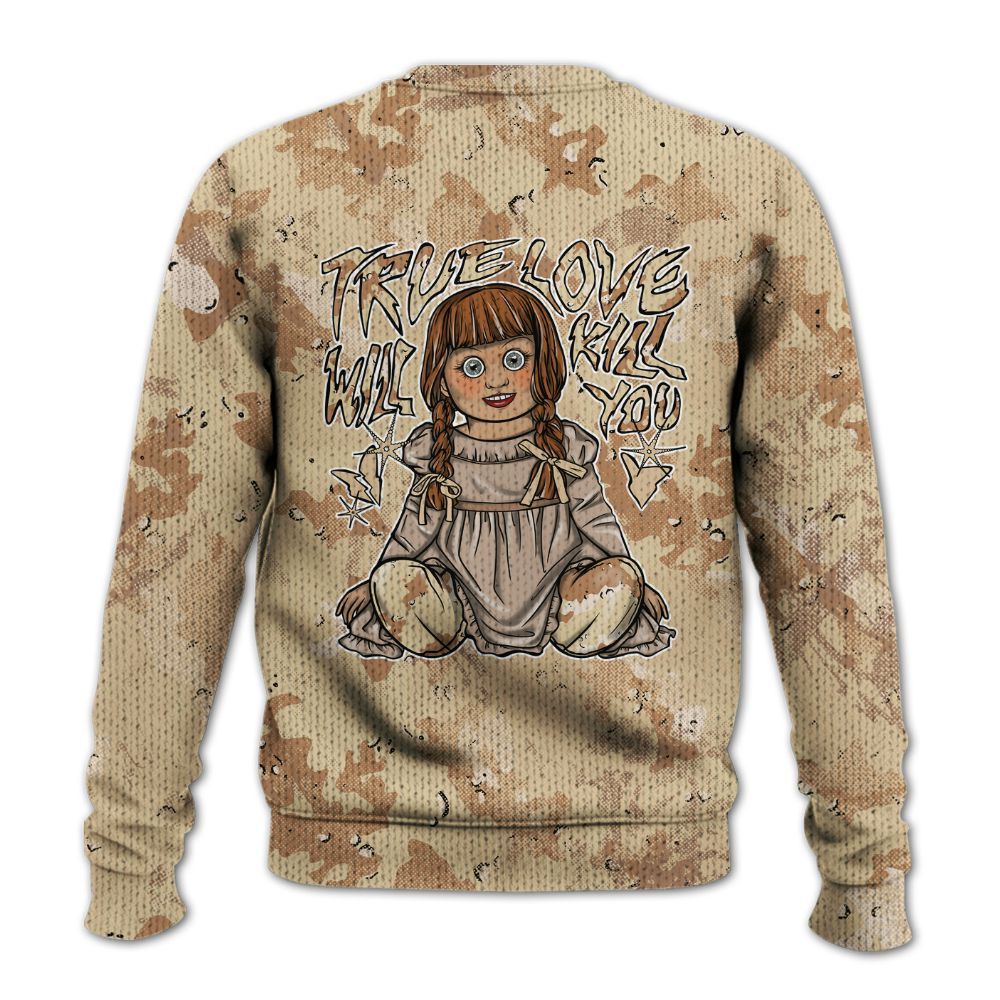 Knitted Sweater To Match Desert Camo 3s - Genuine Loves Bear Heart Grunge