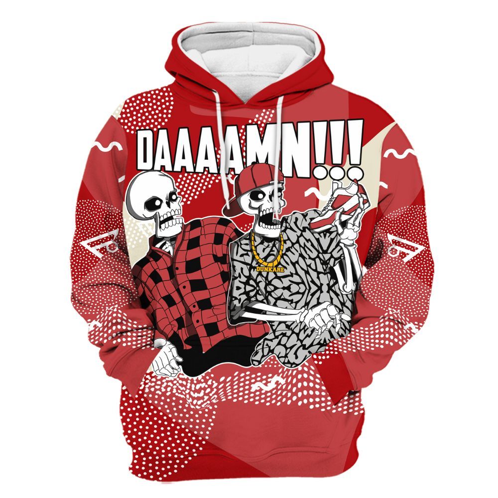 Hoodie To Match Cement Grey 3s - Graphic Meme Damnn All Over Print