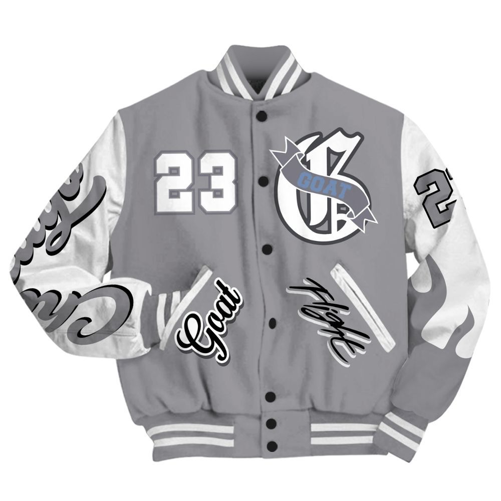 Varsity Jacket To Match Cement Grey 11s - The G.O.A.T Flight Streetwear All Over Print