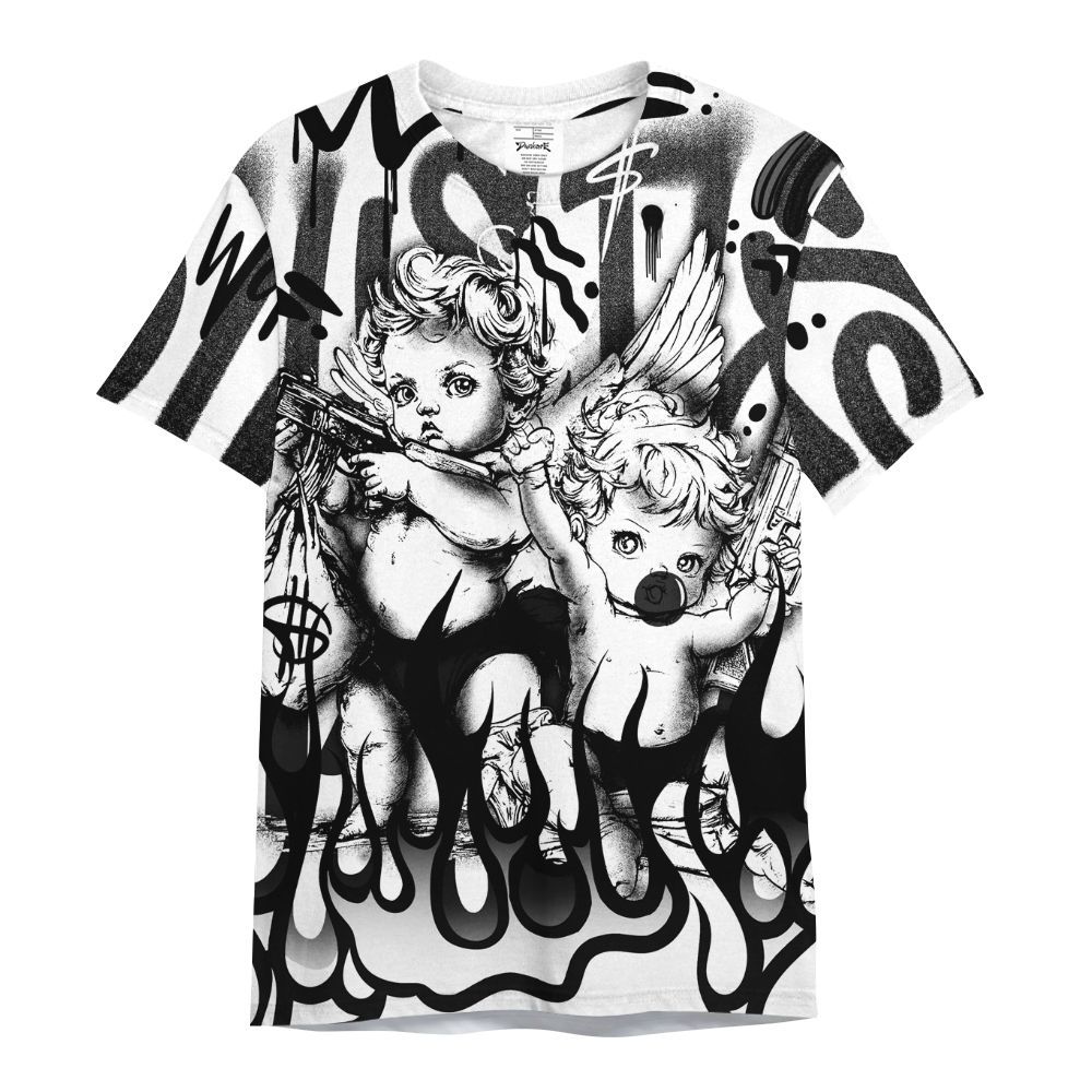 Shirt To Match White Thunder 4s - Angel Hustle Hard All Over Print