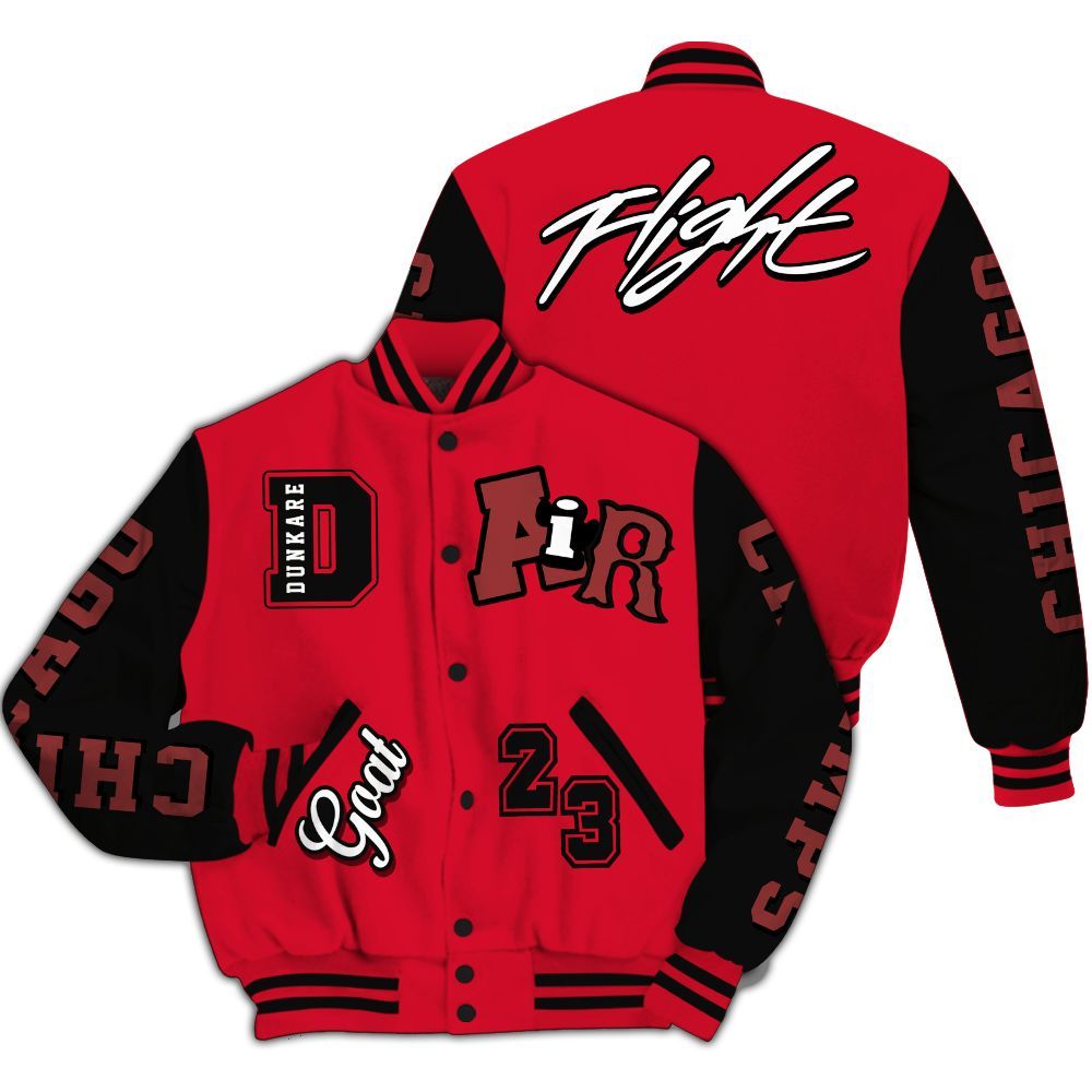 Varsity Jacket To Match Air Max Sunder Gore Tex Fire Red - AIR Number 23 GOAT All Over Print