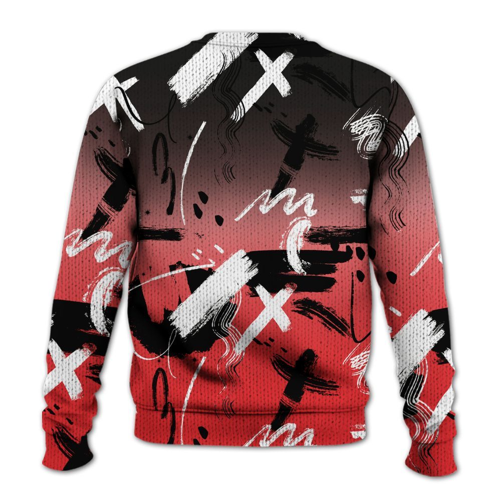 Knitted Sweater To Match Chile Red 9s - Money Hustle Grind Pray