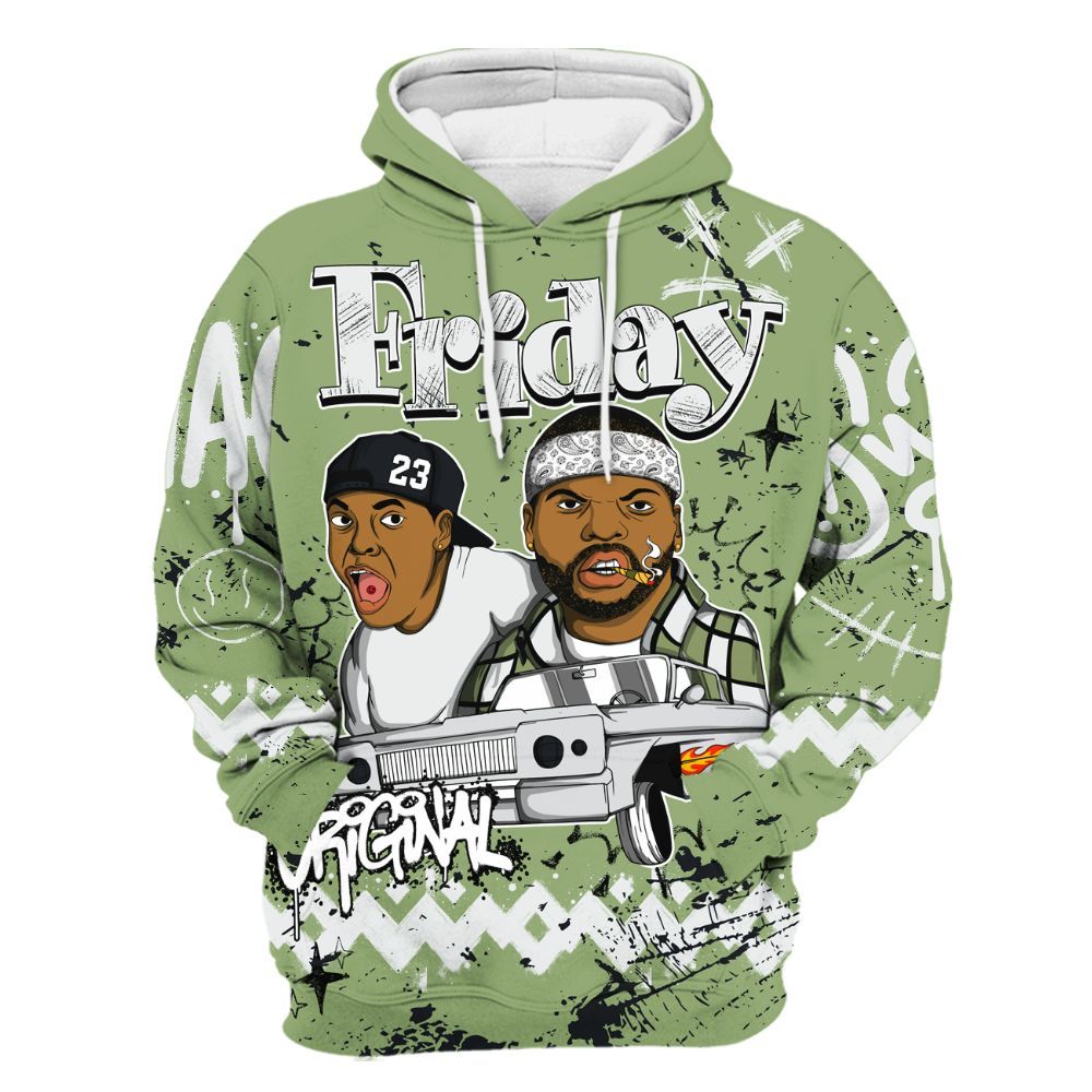 Hoodie To Match Oil Green 4s - Friday Sneaker Crayon All Over Print