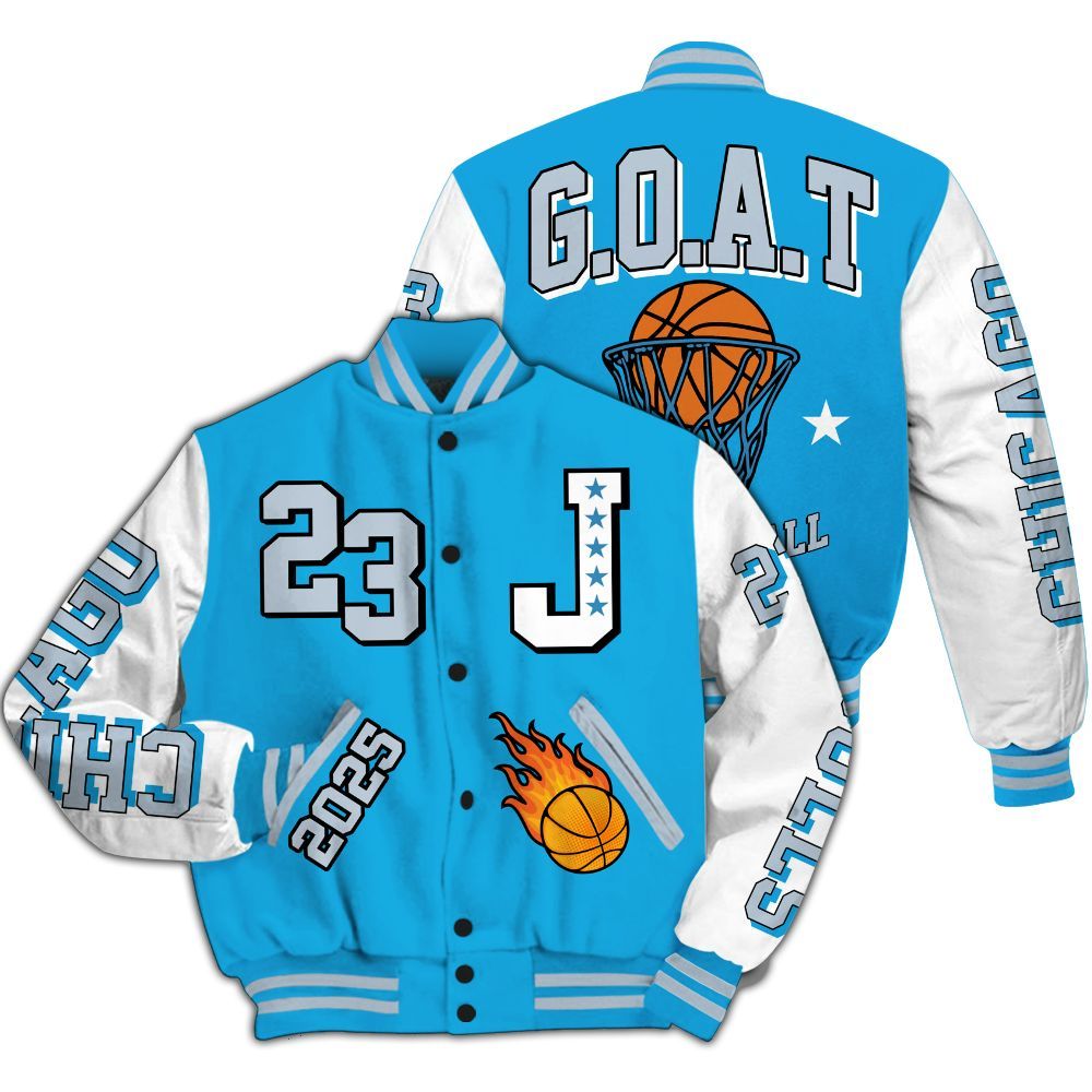Varsity Jacket To Match University Blue Low 2026 11s - Chicago 23 Basketball All Over Print