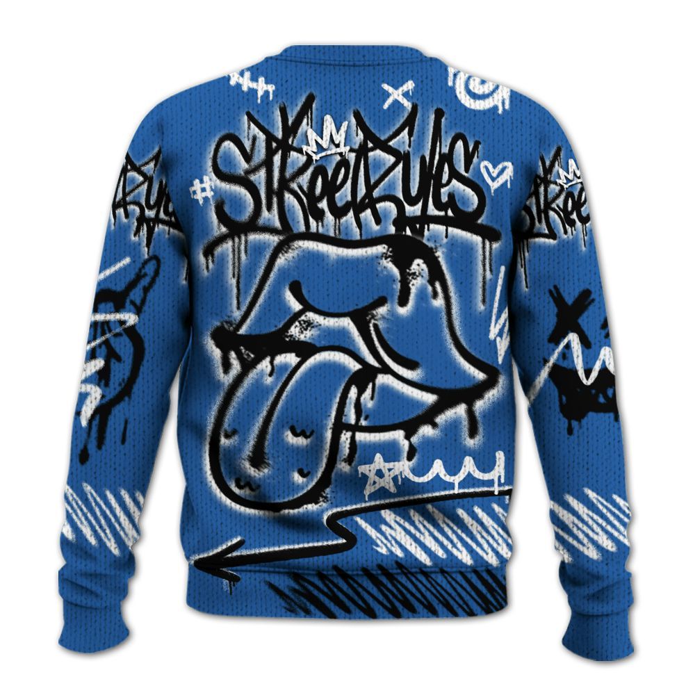 Knitted Sweater To Match Brave Blue 13s - Break Rules Streetwear