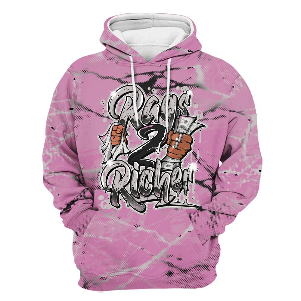 Hoodie To Match Neutral Grey Black White Orchid 4s - Rag 2 Rich Graphic All Over Print