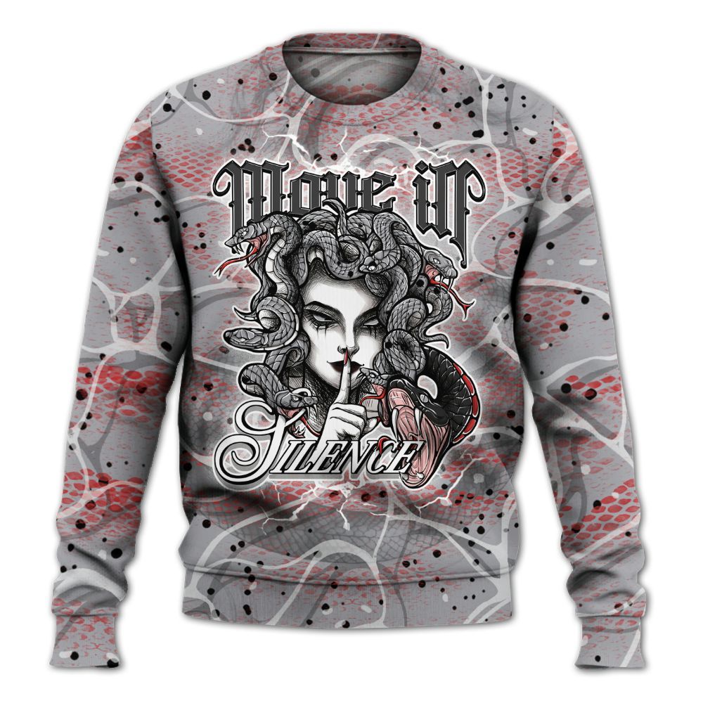 Sweatshirt To Match White Cement 4s - Girl Move In Silence All Over Print