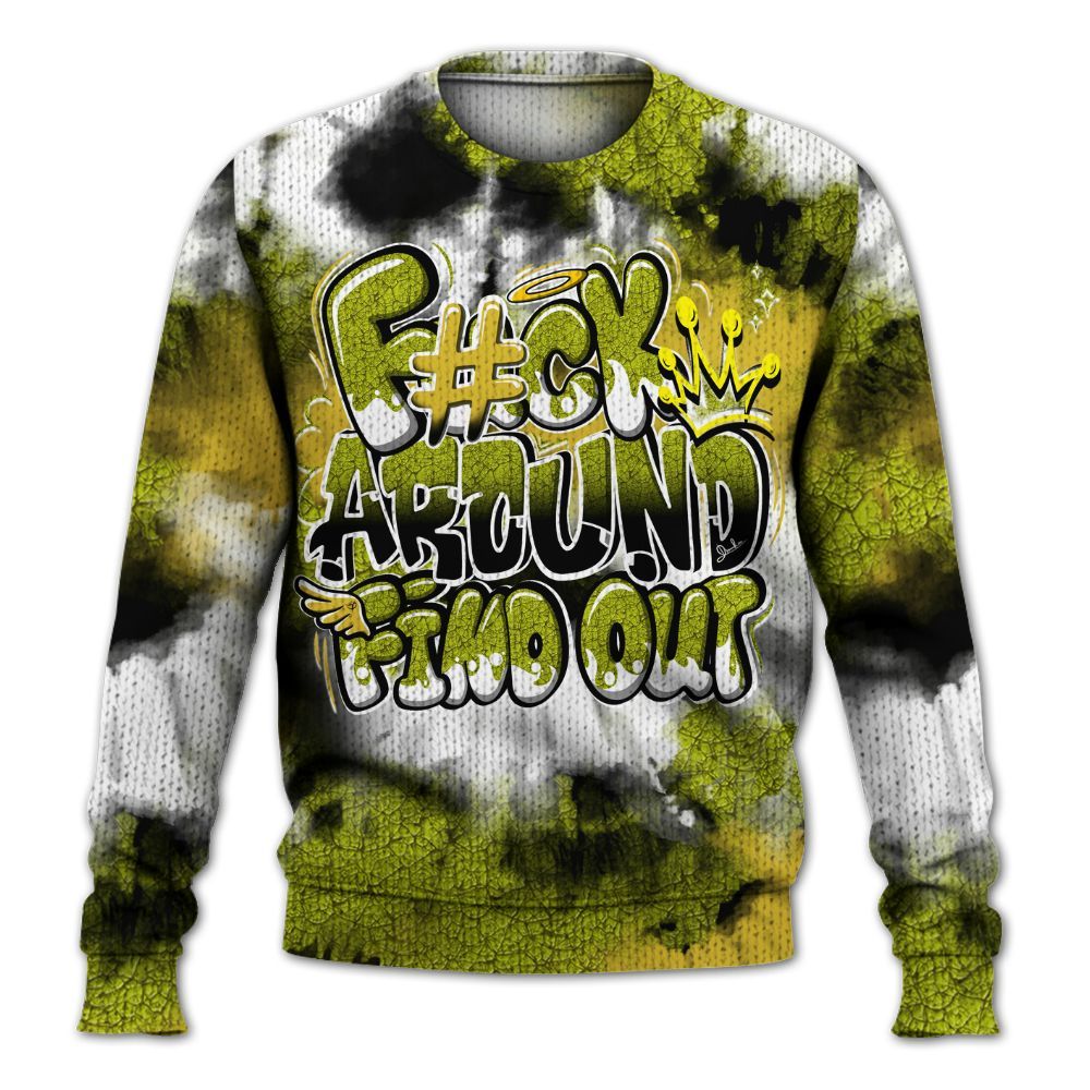 Knitted Sweater To Match Dunk Low QS Halloween Skull - Tie Dye FK Around Find Out