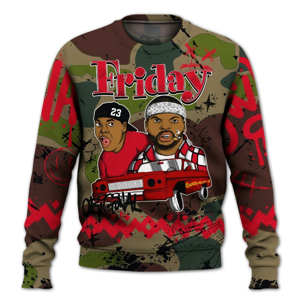 Sweatshirt To Match Air Max 90 Duck Camo Red - Friday Sneaker Crayon All Over Print
