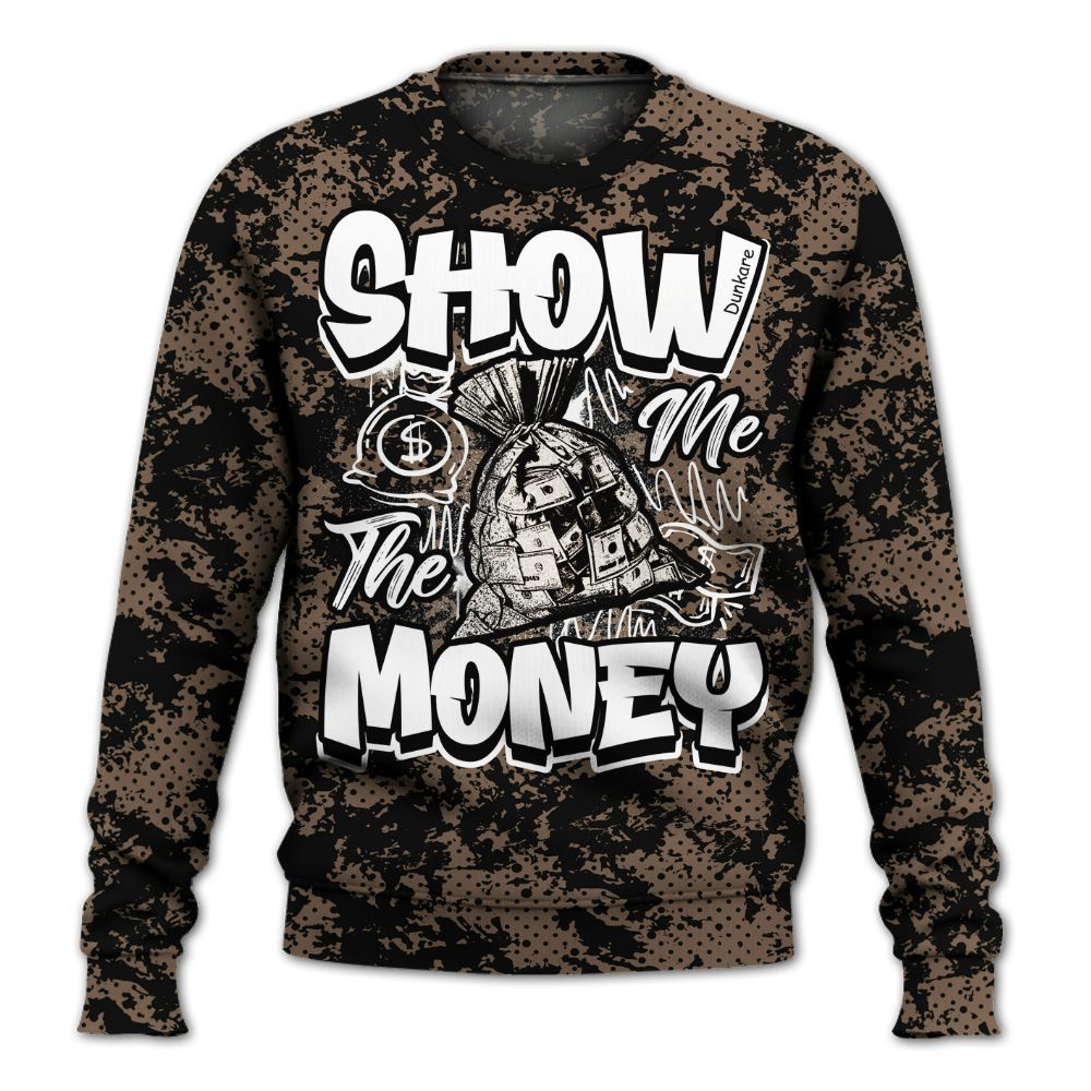 Sweatshirt To Match Dark Mocha Jack - Show Me The Money Retro All Over Print