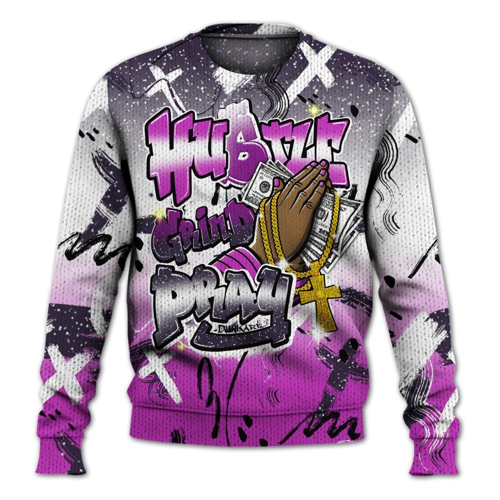 Knitted Sweater To Match Ja 2 Staregazer - Money Hustle Grind Pray