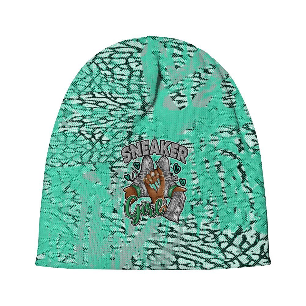 Beanie Hat To Match Black Green Glow 3s - Sneakerz Girlz Heart Grunge Graphic