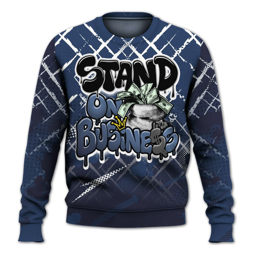 Sweatshirt To Match Low 85 Metallic Blue 1s - Halftone Stand Business Dripping All Over Print