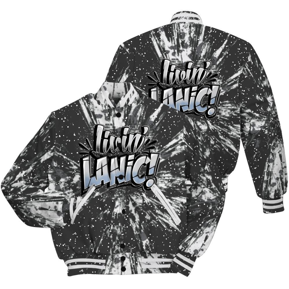 Varsity Jacket To Match Reverse Black White 6s Shirt - Living Large Graphic Luxury All Over Print