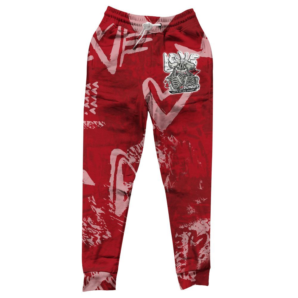 Sweatpant To Match Bred Velvet 11s - Skull Love All Over Print