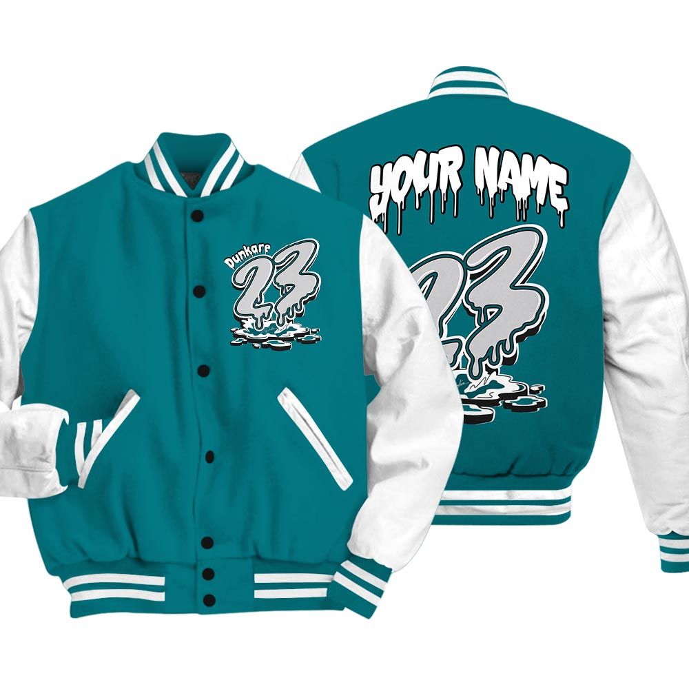 Varsity Jacket To Match Varsity Custom Name 23 Drip, Oxidized Green 4s Baseball - To Match Sneaker Oxidized Green 4s Graphic Tee 1904 HDT