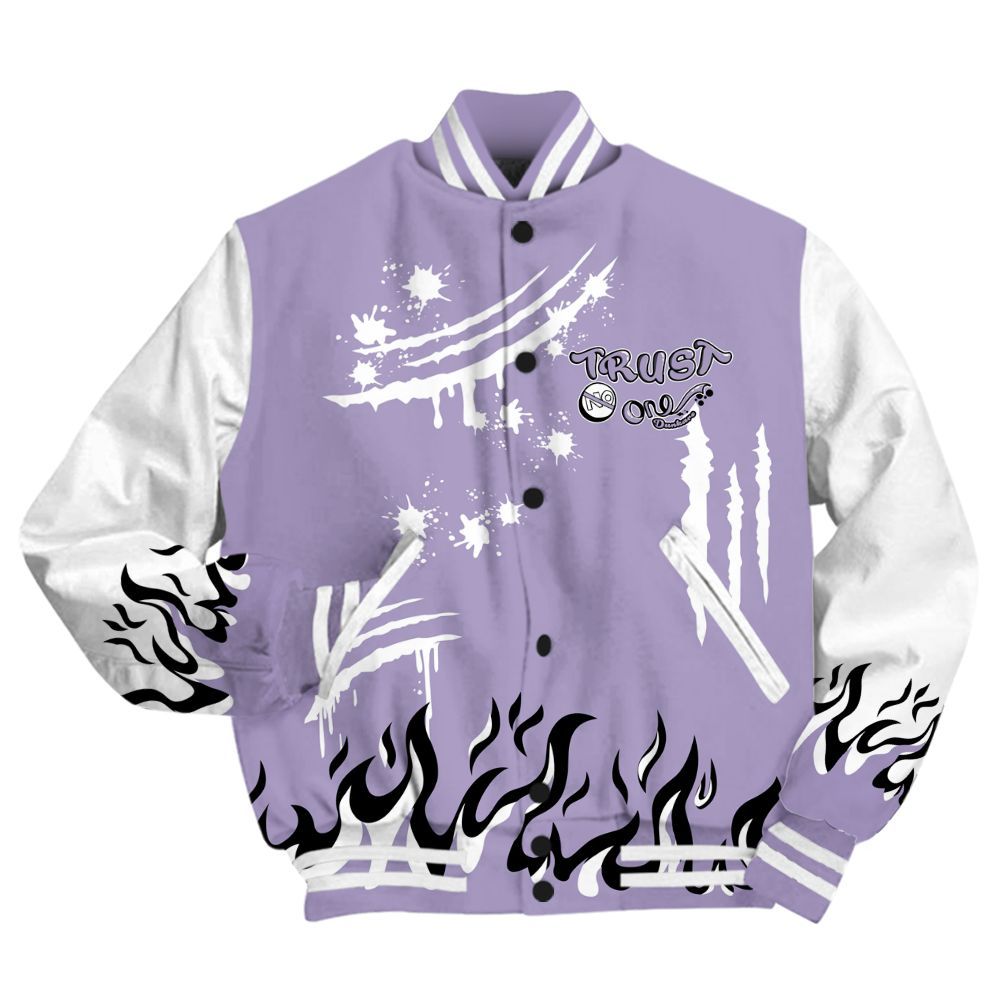 Varsity Jacket To Match Low Pure Violet 11s - Graphic Trust No One All Over Print