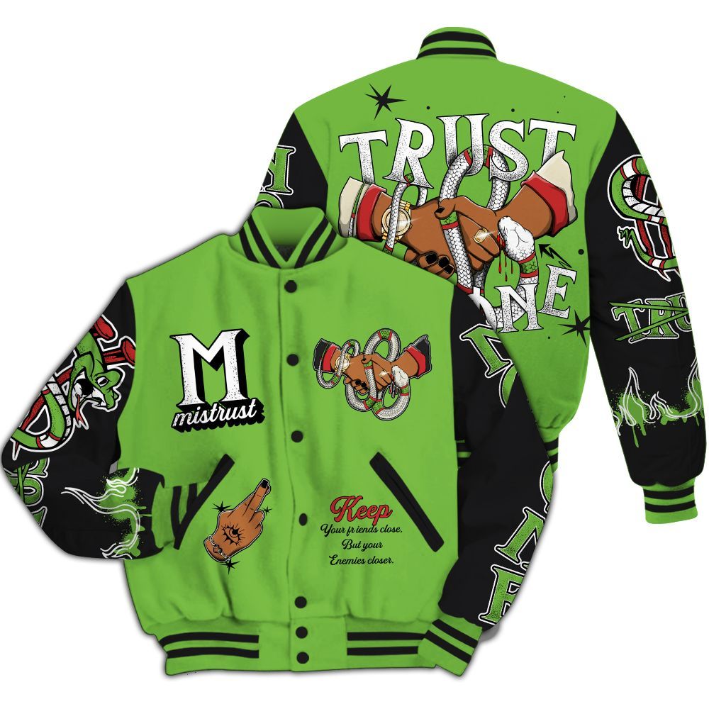 Varsity Jacket To Match Air Max Waffle SP Action Green - Trust No One Snake-Bite Street Style All Over Print